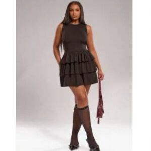 Elegant Black Tiered Dress